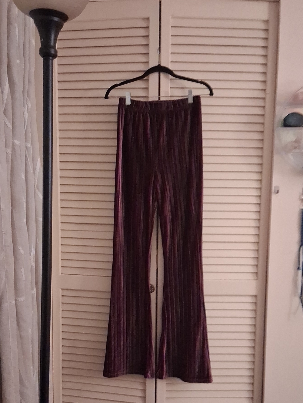 wild fable Burgundy Metallic Stripe Flare Pants